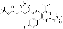 289042-12-2 tert-Butyl 6-[(1E)-2-[4-(4-fluorophenyl)-6-(1-methylethyl)-2-[methyl(methylsulfonyl)amino]-5-pyrimidinyl]ethenyl]-2,2-dimethyl-1,3-dioxane-4-acetate